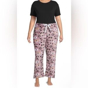 NYC Underground Dog Print Plush Pajama Pants‎ Lounge Sleepwear Cozy Comfy